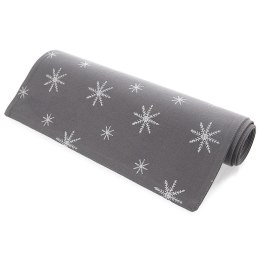 Bieżnik na Stół Bawełniany Świąteczny ORION 130 x 32 cm Płatek Szary