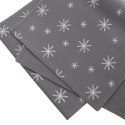 Bieżnik na Stół Bawełniany Świąteczny ORION 130 x 32 cm Płatek Szary