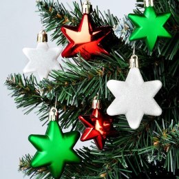 Bombki Choinkowe VILDE Gwiazdki Czerwone Zielone Białe 5/6 cm 16 szt.
