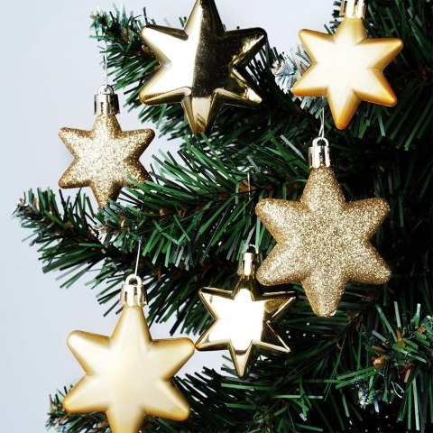 Bombki Choinkowe VILDE Gwiazdki Złote 5/6 cm Zestaw 16 szt. Nietłukące