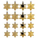 Bombki Choinkowe VILDE Gwiazdki Złote 5/6 cm Zestaw 16 szt. Nietłukące
