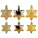 Bombki Choinkowe VILDE Gwiazdki Złote 5/6 cm Zestaw 16 szt. Nietłukące