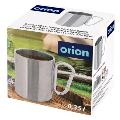 Kubek Turystyczny Stalowy 350 ml ORION z Karabińczykiem Podwójna Ścianka