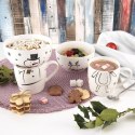Kubek z Miseczką Porcelanowy 2 el. ORION Zima Bałwan Zestaw Śniadaniowy