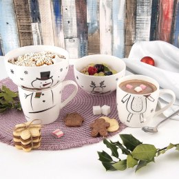 Kubek z Miseczką Porcelanowy 2 el. ORION Renifer Zestaw Śniadaniowy