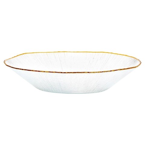 Miska Sałatkowa Stołowa 29,5 x 29 cm 1,6 L Szkło Złoty Rant VILD