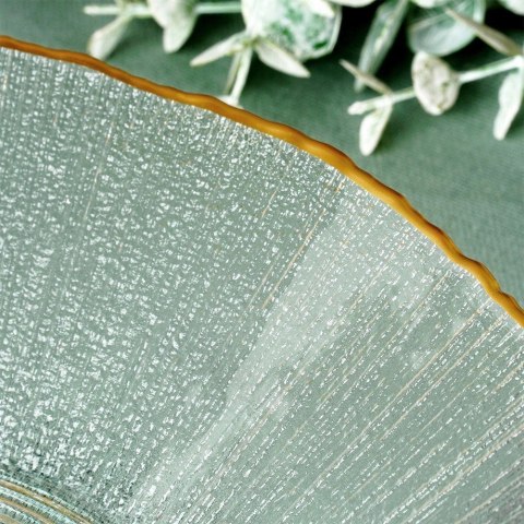 Miska Sałatkowa Stołowa 29,5 x 29 cm 1,6 L Szkło Złoty Rant VILD