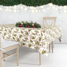 Obrus Świąteczny Plamoodporny 180 x 130 cm Kremowy EXCELLENT HOUSEWARE