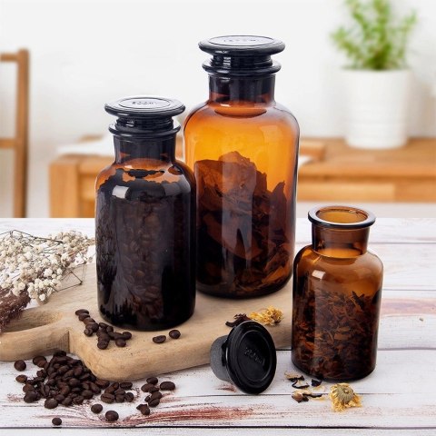 Pojemnik Butelka Retro na Płyny Produkty Sypkie Szklany Brązowy ORION 1 l