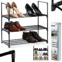 Regał na Buty Metalowy Czarny 3 Poziomy 57 x 28 x 55 cm VILDE