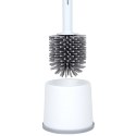 Szczotka Silikonowa do WC z Dozownikiem Płynu i Stojakiem Biała 40 cm VILDE