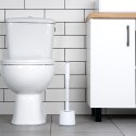 Szczotka Silikonowa do WC z Dozownikiem Płynu i Stojakiem Biała 40 cm VILDE