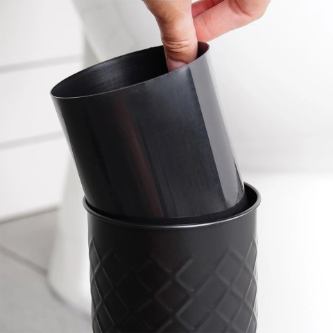 Szczotka do Toalety Ze Stojakiem Metalowa Czarna Ozdobny Pojemnik VILDE