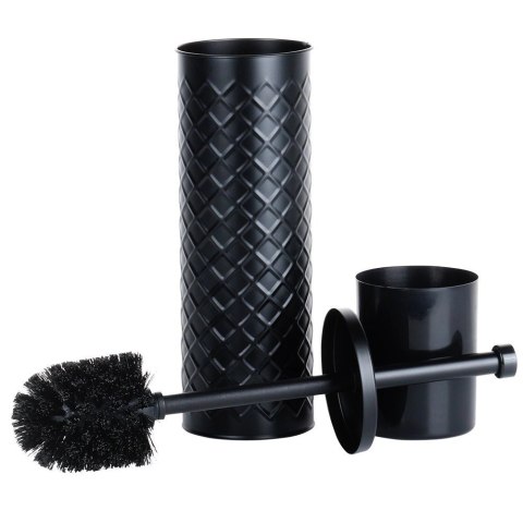 Szczotka do Toalety Ze Stojakiem Metalowa Czarna Ozdobny Pojemnik VILDE