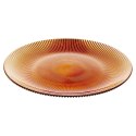Talerz Obiadowy Płytki Szkło Bursztynowe 28 cm VILDE Wzór Promienie