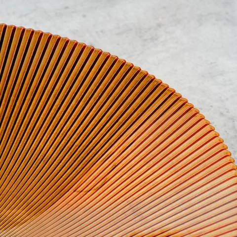 Talerz Obiadowy Płytki Szkło Bursztynowe 28 cm VILDE Wzór Promienie