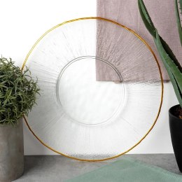 Patera Talerz Obiadowy Płytki Szkło Złoty VILDE 30 cm Kryształ