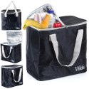Torba Termiczna Plażowa Czarna 30 L VILDE Poliestrowa Duża na Zakupy