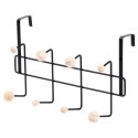 Wieszak na Drzwi Metalowy Czarny 37 cm VILDE 8 Gałek na Ubrania