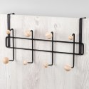 Wieszak na Drzwi Metalowy Czarny 37 cm VILDE 8 Gałek na Ubrania