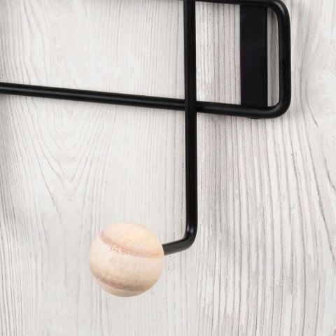 Wieszak na Drzwi Metalowy Czarny 37 cm VILDE 8 Gałek na Ubrania