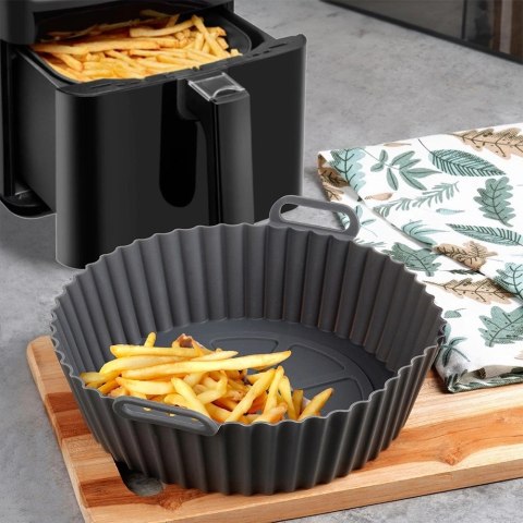 Wkład do Frytkownicy Air Fryer 1 szt. HIT Silikonowy Szary Okrągły 20 cm