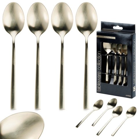 Łyżeczki do Herbaty Stal Nierdzewna Złote 4 Sztuki 15 cm ORION