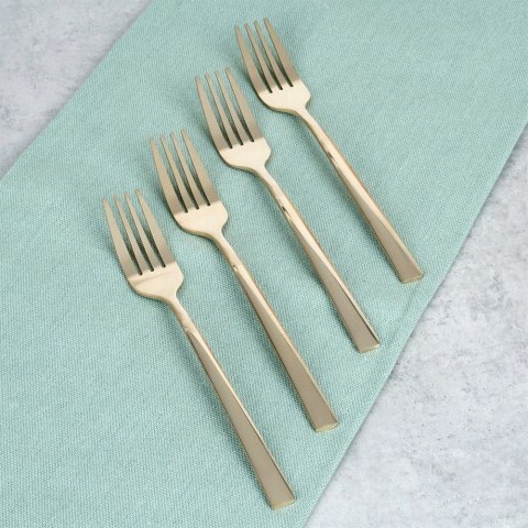 Zestaw Widelczyki Deserowe 4 szt. ORION Stal Nierdzewna Złote