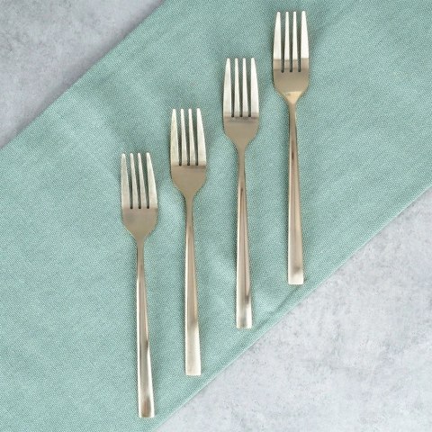 Zestaw Widelczyki Deserowe 4 szt. ORION Stal Nierdzewna Złote