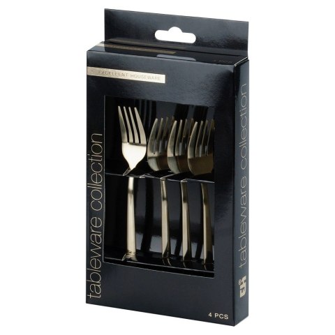 Zestaw Widelczyki Deserowe 4 szt. ORION Stal Nierdzewna Złote