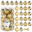 Bombki Choinkowe VILDE Złote 6 cm 25 szt. Nietłukące Brokatowe i Matowe