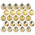 Bombki Choinkowe VILDE Złote 6 cm 25 szt. Nietłukące Brokatowe i Matowe