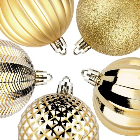 Bombki Choinkowe VILDE Złote 6 cm 25 szt. Nietłukące Brokatowe i Matowe