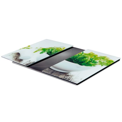 Deski Szklane VILDE 2 szt. 60 x 52 cm Osłona Kuchenki Hartowane z Ziołami
