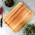 Deska Akacjowa EXCELLENT HOUSEWARE 28 x 20 cm z Rowkiem do Soków