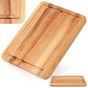 Deska Akacjowa EXCELLENT HOUSEWARE 28 x 20 cm z Rowkiem do Soków