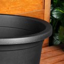 Doniczka Ogrodowa Duża Okrągła VILDE 39 cm Czarna Odporna na Deszcz
