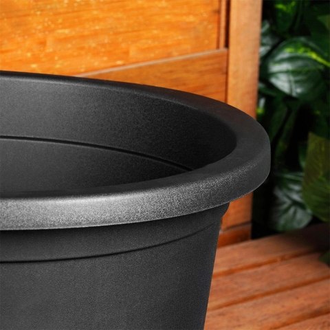 Doniczka Ogrodowa Duża Okrągła VILDE 39 cm Czarna Odporna na Deszcz