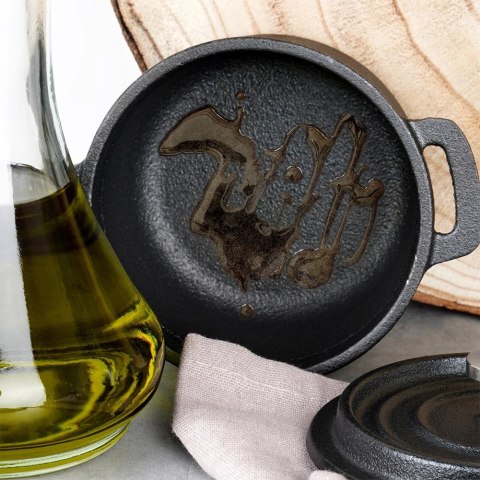 Garnek do Serwowania VILDE Żeliwny 10 cm 250 ml Pokrywka CAST LINE