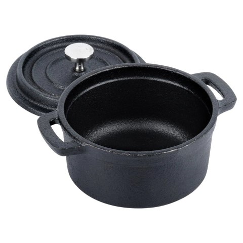 Garnek do Serwowania VILDE Żeliwny 10 cm 250 ml Pokrywka CAST LINE