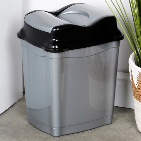 Kosz na Śmieci Plastikowy Szary 9 L ORION Wytrzymały i Pojemny