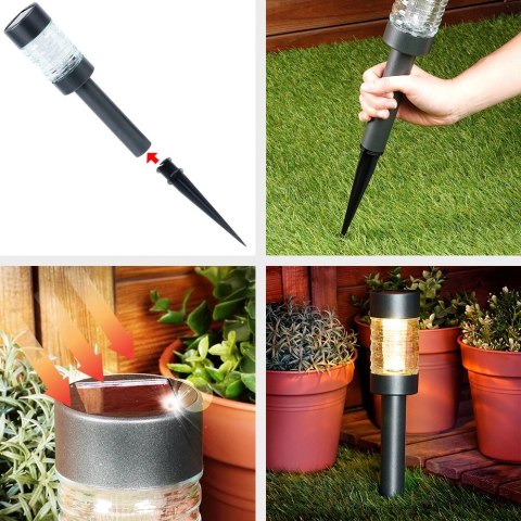 Lampka Ogrodowa Solarna led Wbijana 27 cm ORION Stal Nierdzewna