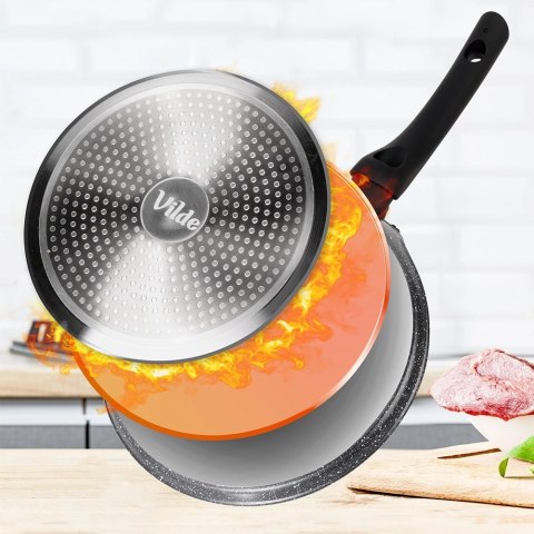 Patelnia do Naleśników Granitowa 24 cm VILDE Black Line Indukcja