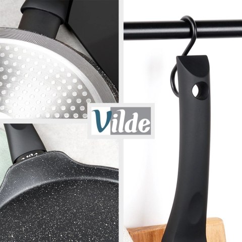 Patelnia do Naleśników Granitowa 24 cm VILDE Black Line Indukcja