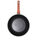Patelnia Wok Granitowa 28 cm VILDE Black&Wood Nieprzywierająca Indukcja