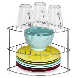 Półka Kuchenna Metalowa Narożna Szara 23 x 23 cm SG 3 Poziomy