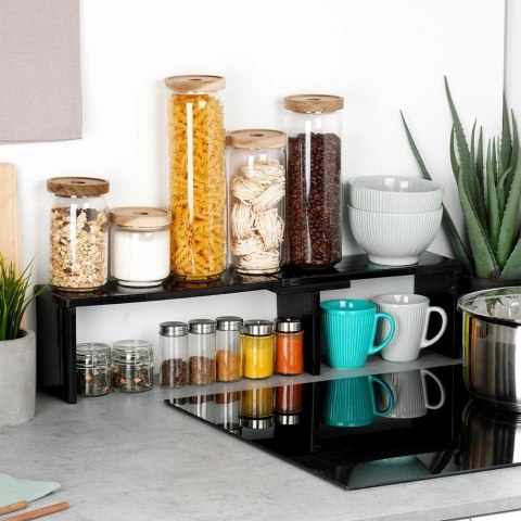 Półka Kuchenna Narożna Czarna Podłużna 47 x 32 x 155 cm VILDE