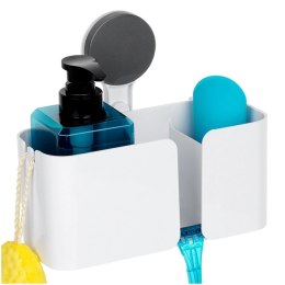 Półka Pod Prysznic Biała 3 Przegrody na Przyssawkę 21 x 9 cm BS