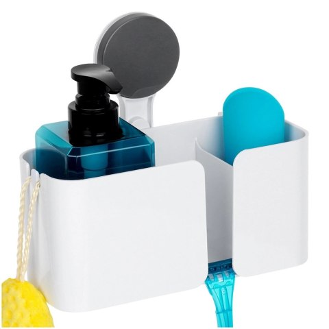 Półka Pod Prysznic Biała 3 Przegrody na Przyssawkę 21 x 9 cm BS