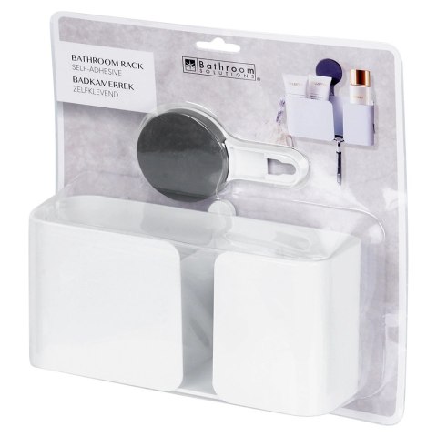 Półka Pod Prysznic Biała 3 Przegrody na Przyssawkę 21 x 9 cm BS